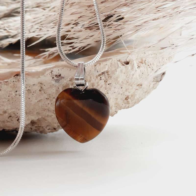 Tiger's Eye Heart Pendant