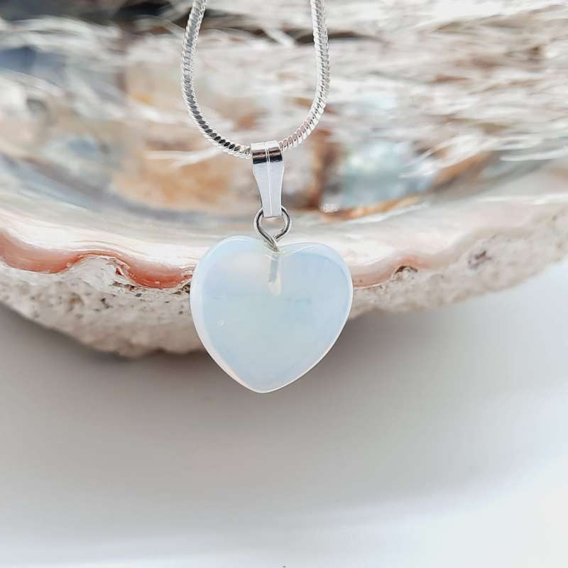 Jelly Opal Crystal Heart Shaped Pendant