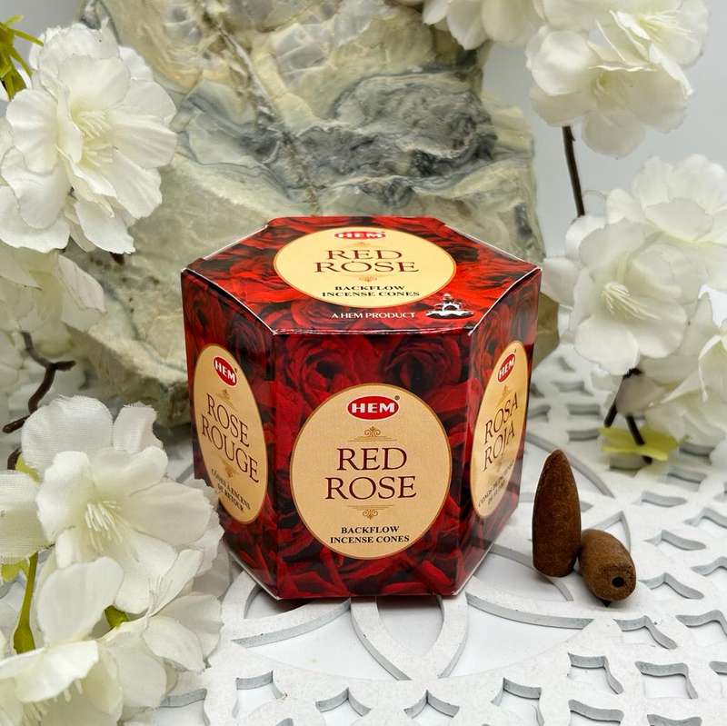 HEM Red Rose Back Flow Incense Cones