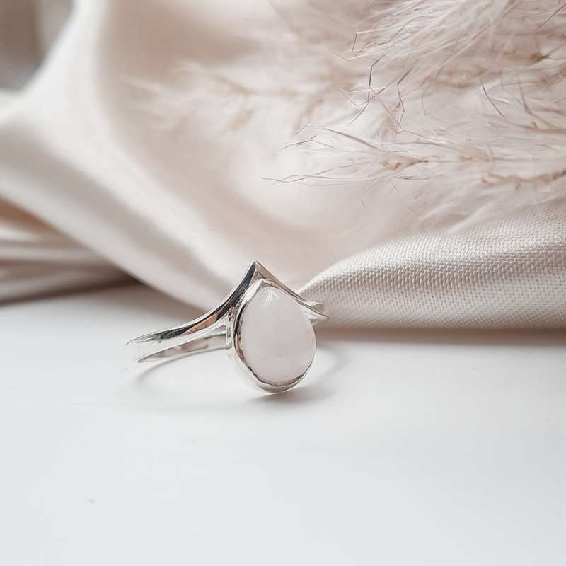 Sterling Silver Moonstone Crystal Ring