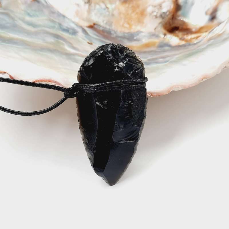 Black Obsidian Arrowhead Pendant Piece