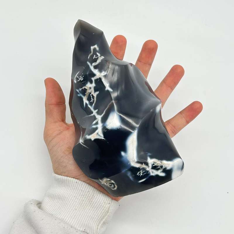 Large Agate Crystal Flame
