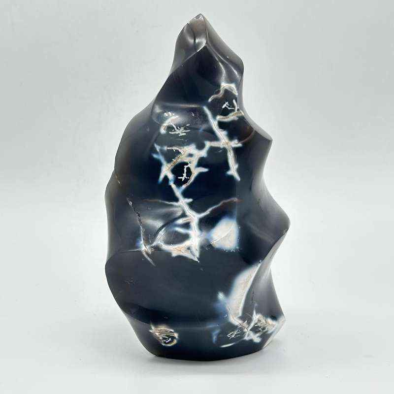 Large Agate Crystal Flame