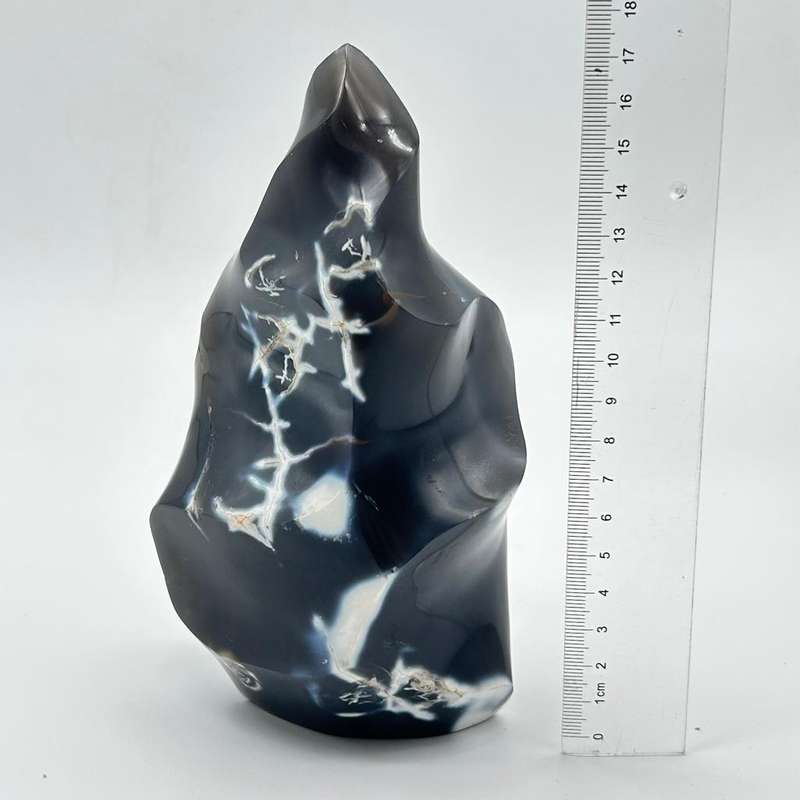 Large Agate Crystal Flame