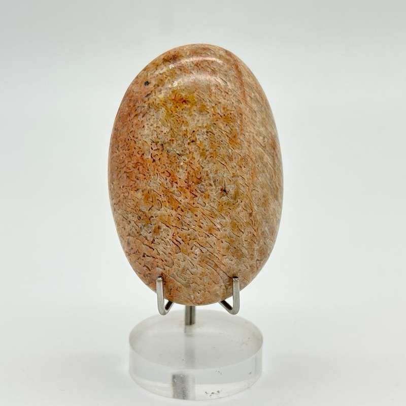 Peach Moonstone Palm Stone