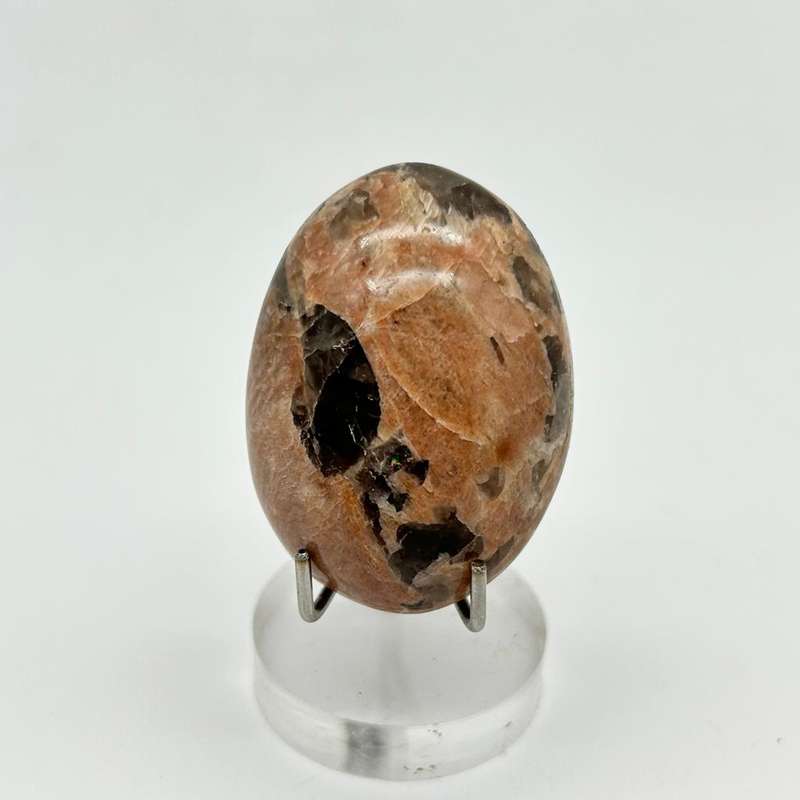 Peach Moonstone Palm Stone