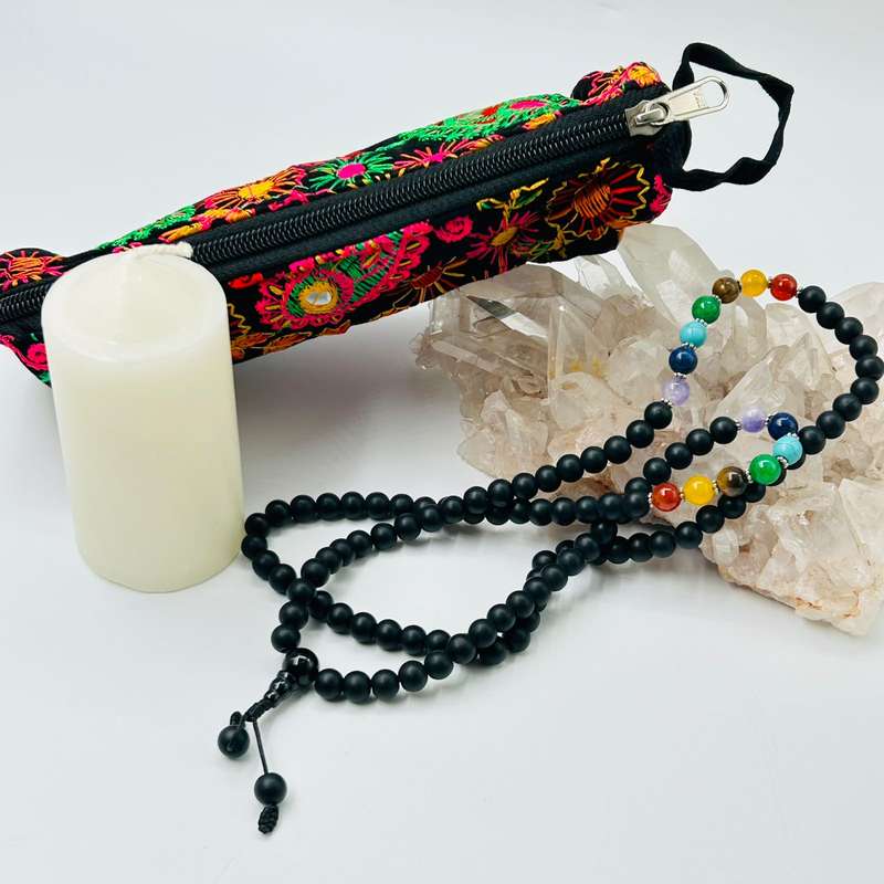 Shaligram Mala with Chakra Crystal Beads