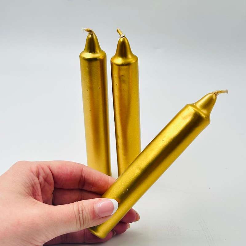 Gold Solid Coloured Ritual Candles
