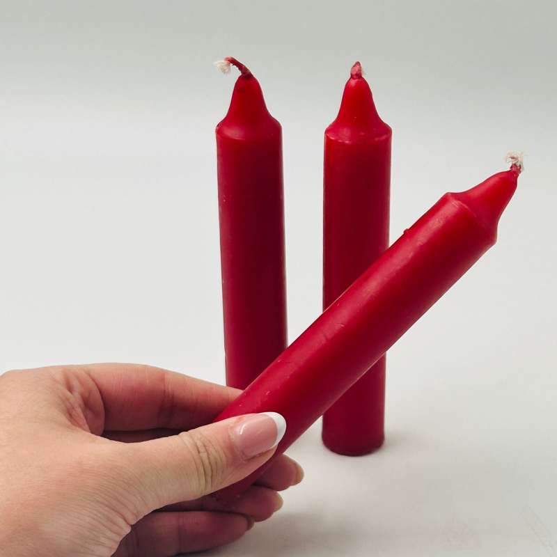 Red Solid Coloured Ritual Candles
