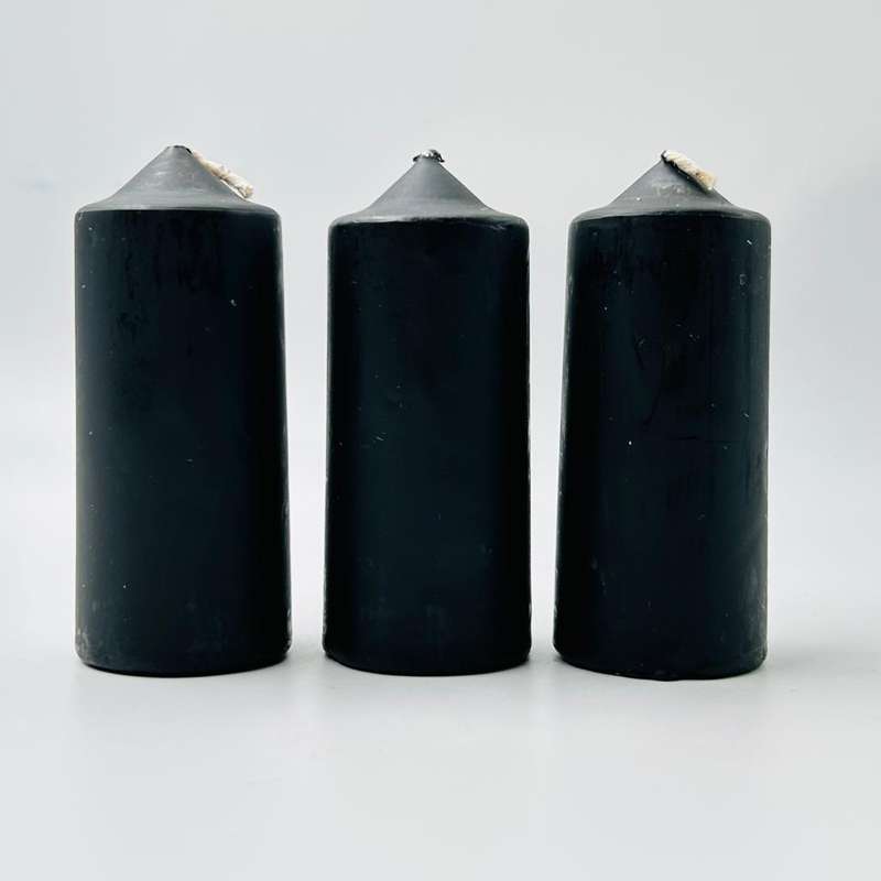Black Small Altar Solid Colour Candle