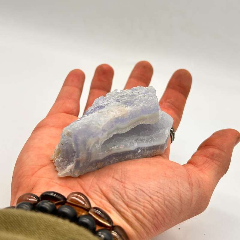 Natural Etched Blue Chalcedony (Blue Lace Agate) from Malawi