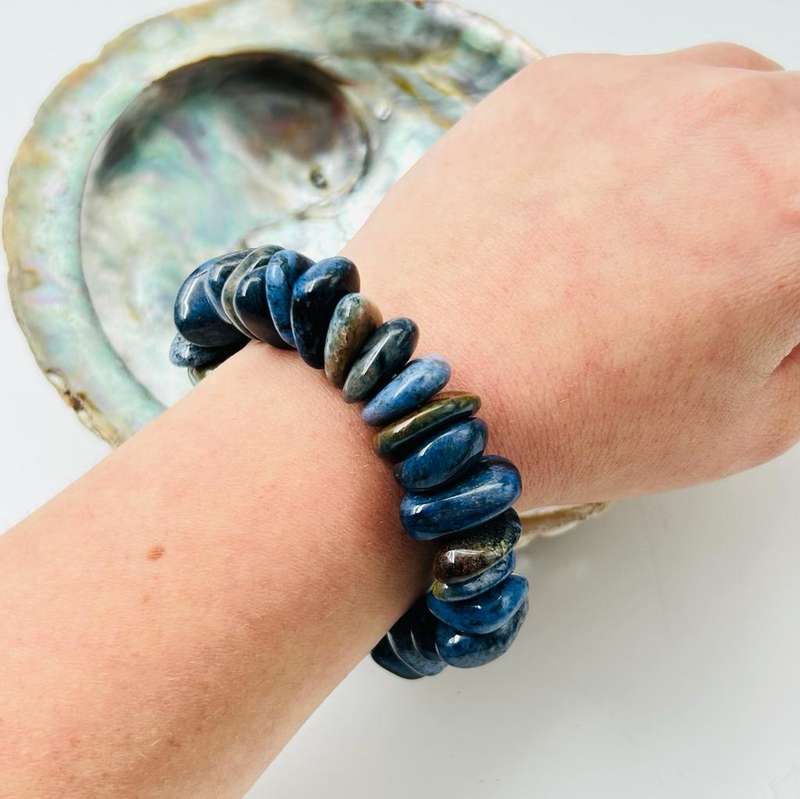 Large Dumortierite Crystal Chip Bracelet
