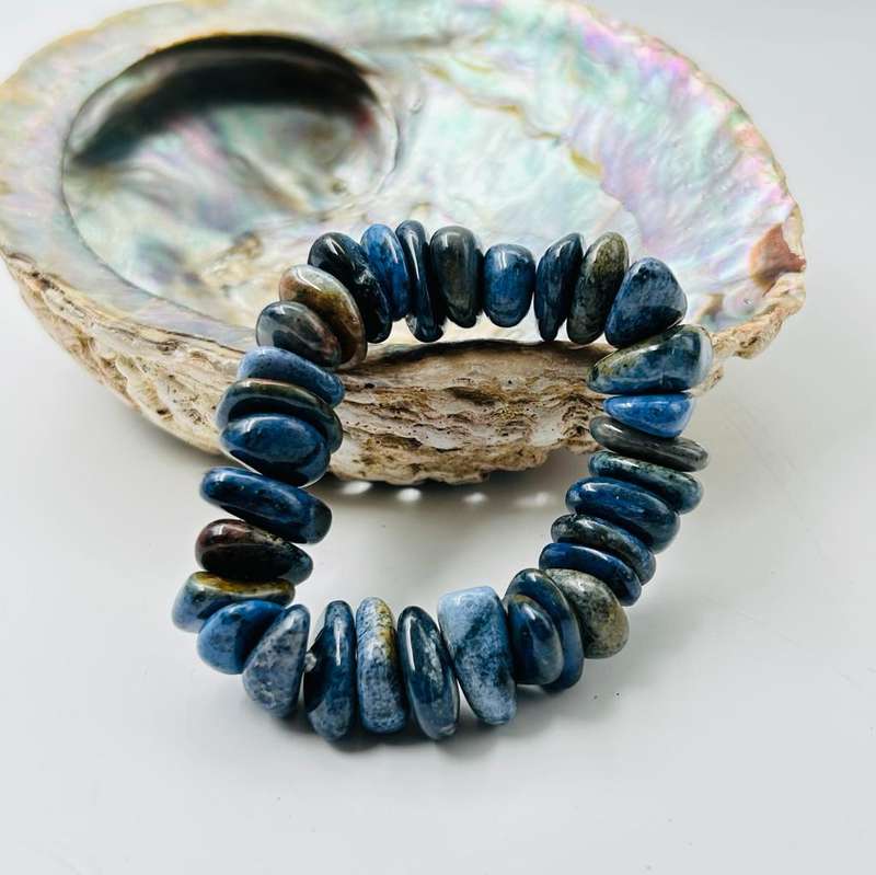 Large Dumortierite Crystal Chip Bracelet