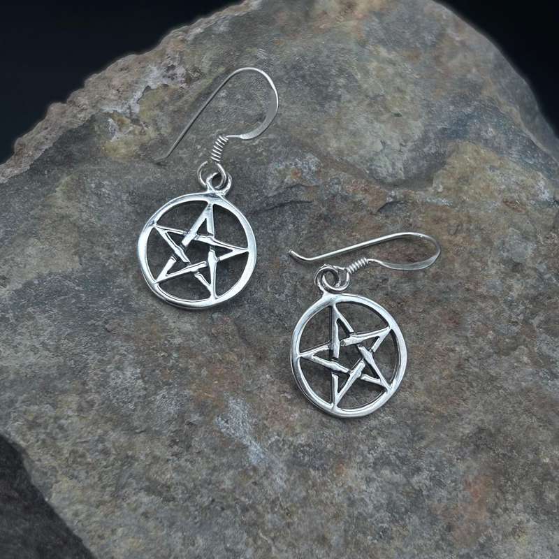 Pentacle Sterling Silver Earrings