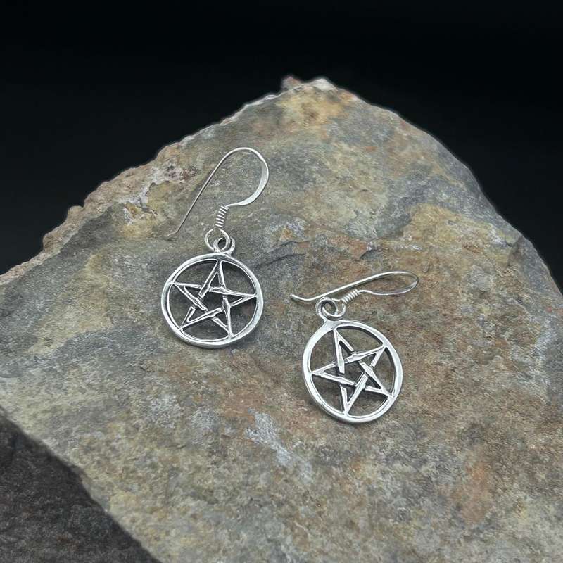 Pentacle Sterling Silver Earrings