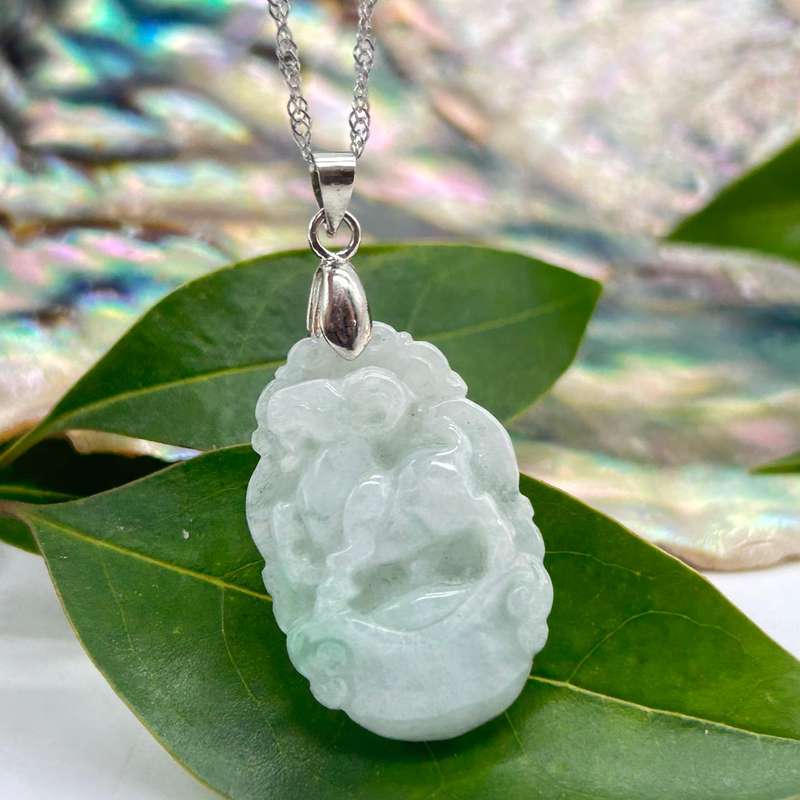 Sheep  Crystal Jade Carved Zodiac Pendant