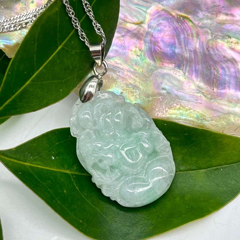 Dragon Crystal Jade Carved Zodiac Pendant