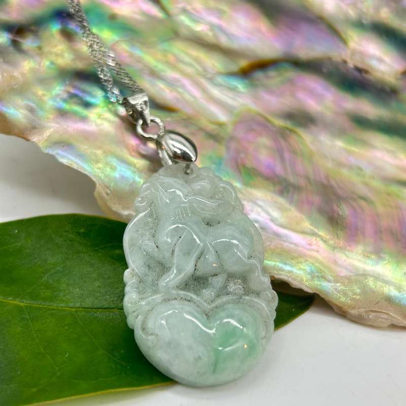 Rabit Crystal Jade Carved Zodiac Pendant