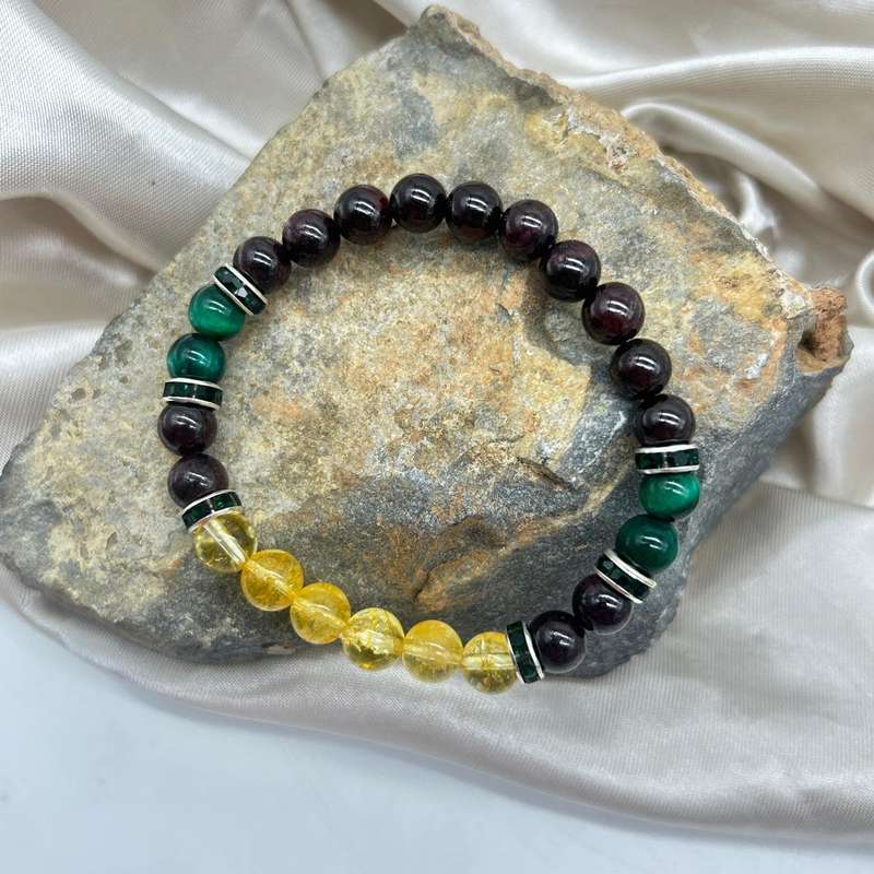Block Betrayal And Anchor Success Gemstone Bracelet