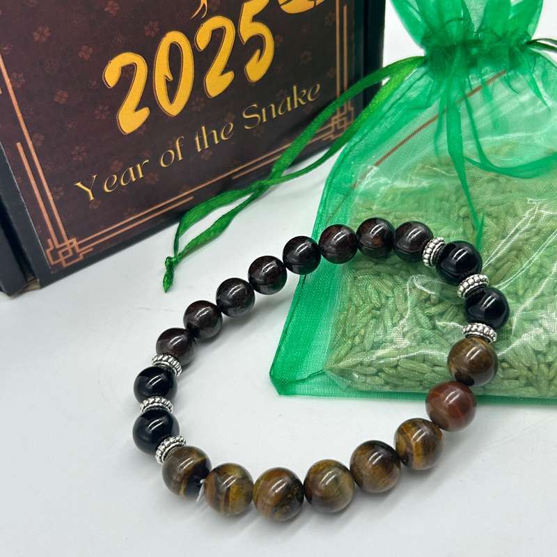 Mens gemstone bracelet - Luck , Confidence and Protection