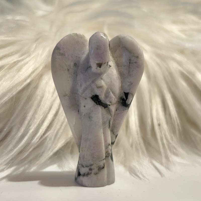 Rainbow Moonstone Crystal Carved Angel Of New Beginnings