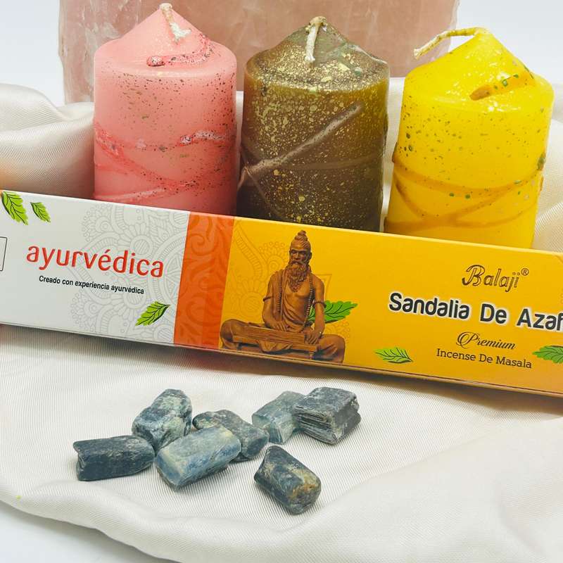 7 Chakra Healing Crystal Kit with Blue Kyanite - Balance, Align, Renew