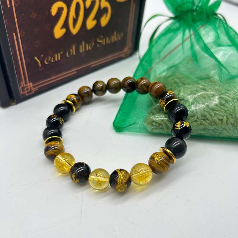 Mens gemstone bracelet - the Money Luck Magnet