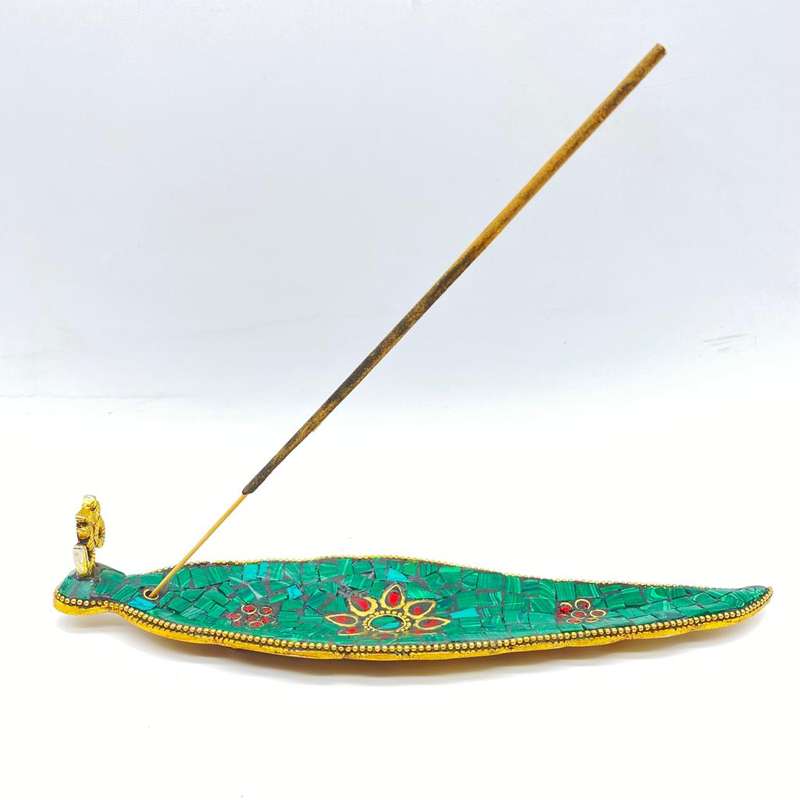 Green Mosaic OM Incense Holder