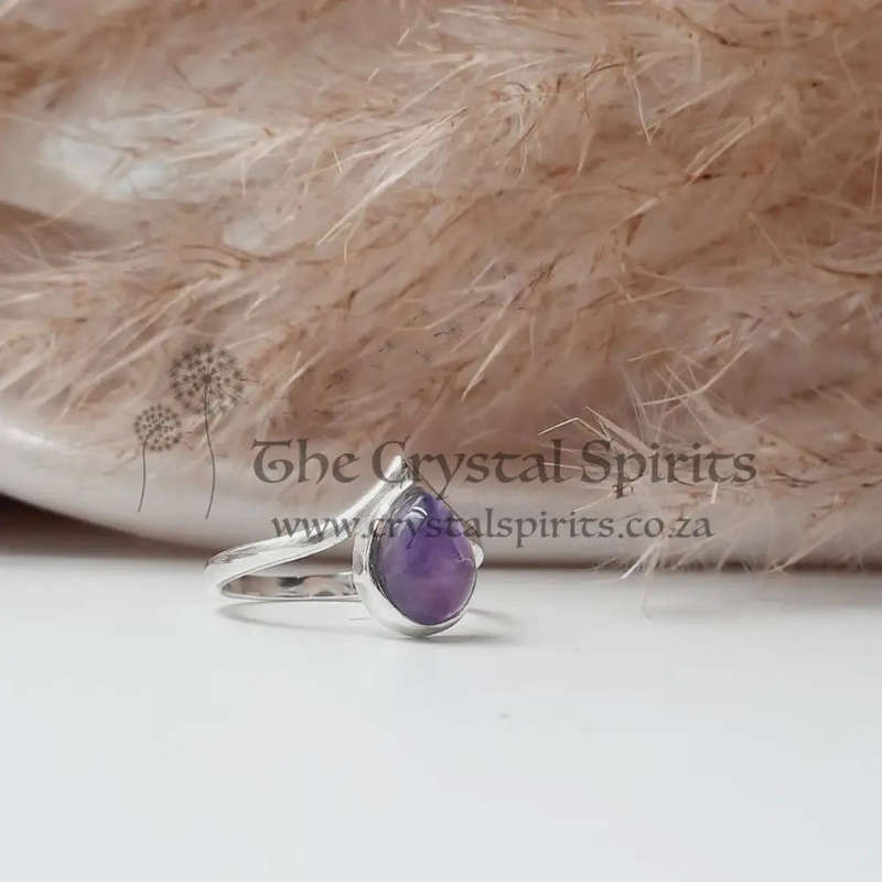 Amethyst Crystal Sterling Silver Ring