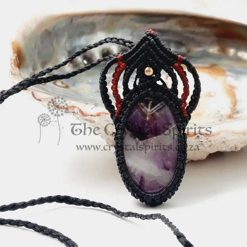 Amethyst Macrame Crystal Pendant