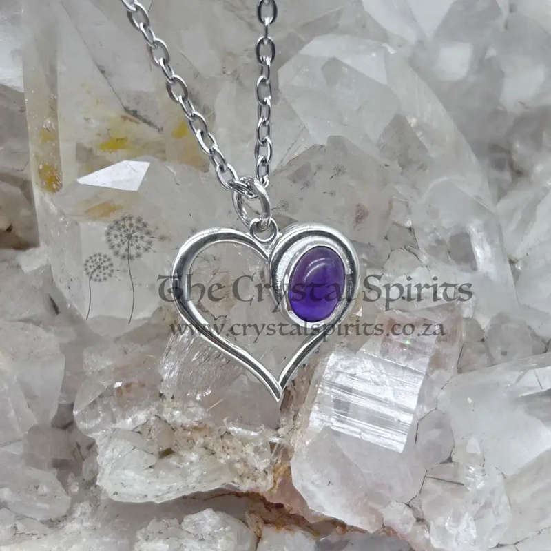 Amethyst Sterling Silver Heart With Gemstone