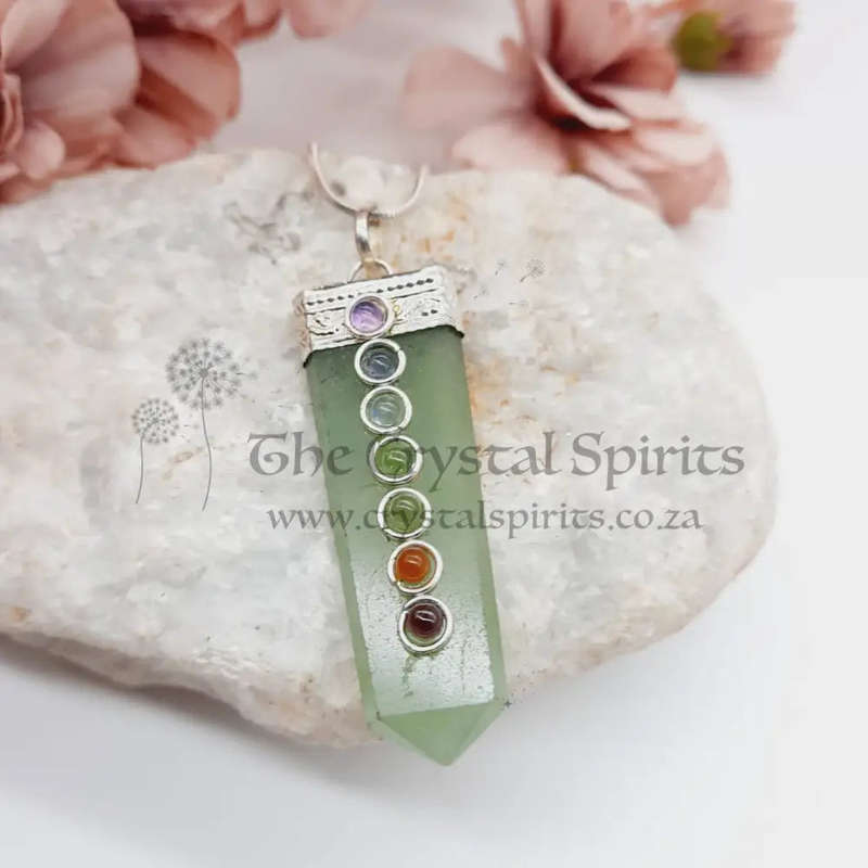 Aventurine Chakra Pencil Crystal Pendant