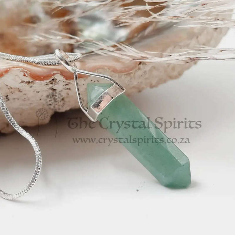 Aventurine Double Terminated Crystal Pendant