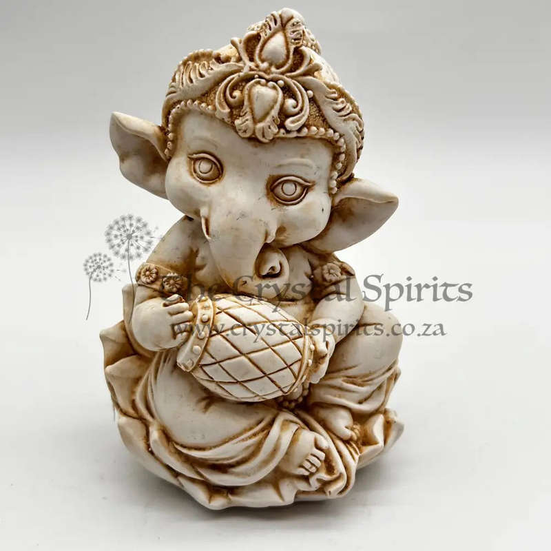 Baby Ganesha White Statue