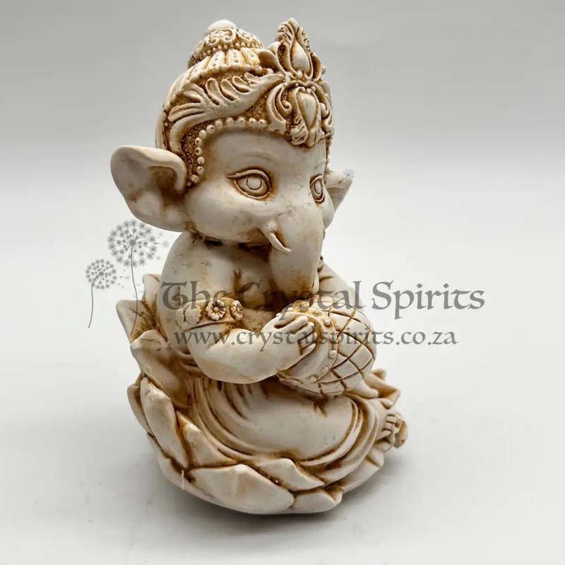 Baby Ganesha White Statue