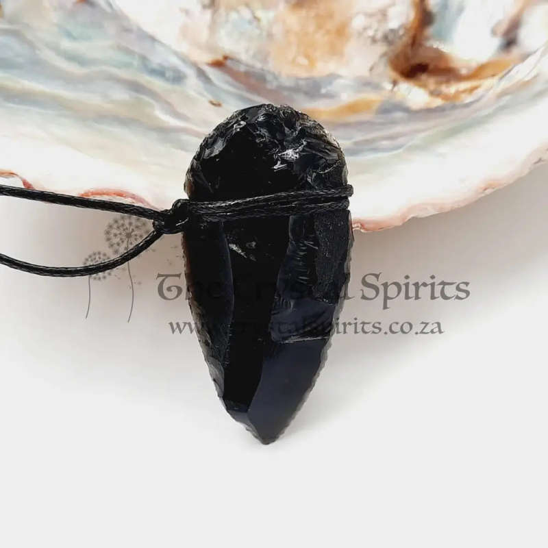 Black Obsidian Arrowhead Pendant Piece