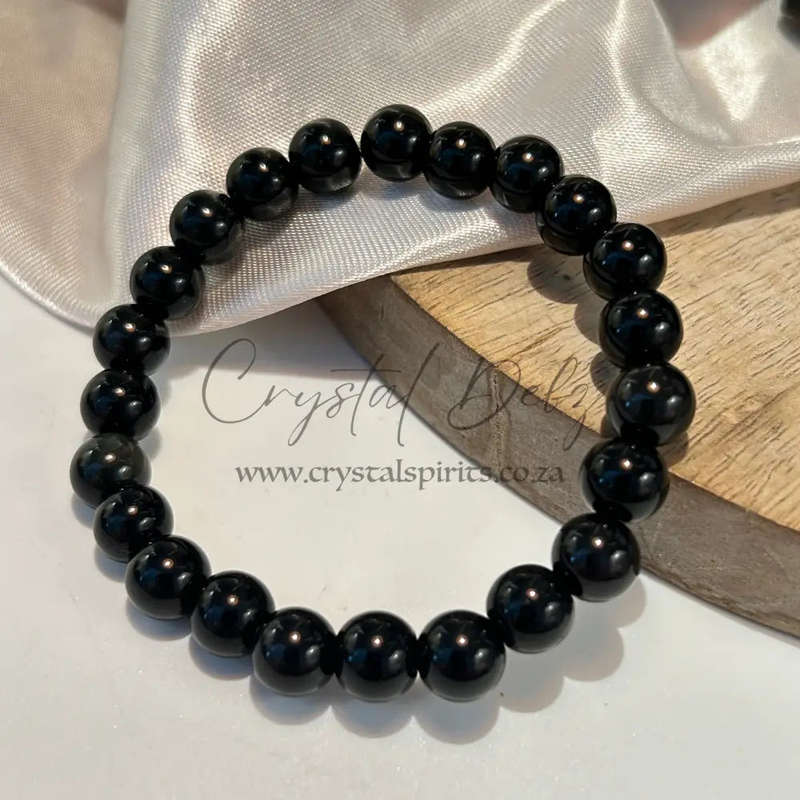 Black Obsidian Genuine Gemstone Bracelet