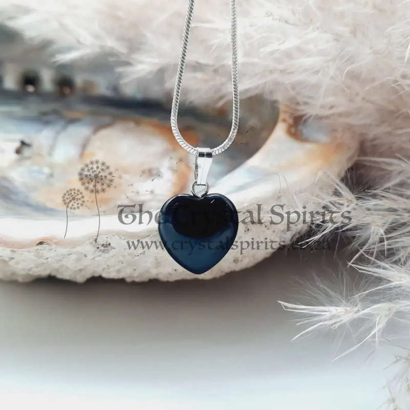Black Onyx Heart Crystal Pendant