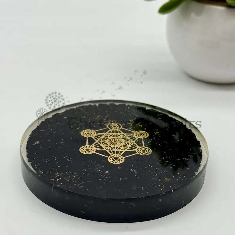 Black Tourmaline Orgonite with Metatron Charging Plate