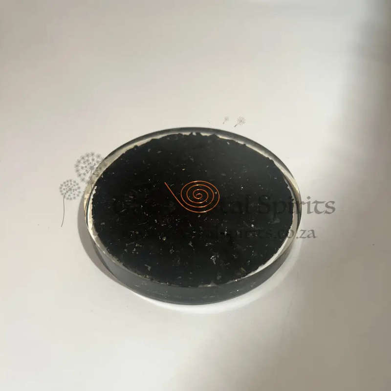 Black Tourmaline Sri Yantra Orgonite Charging Plate