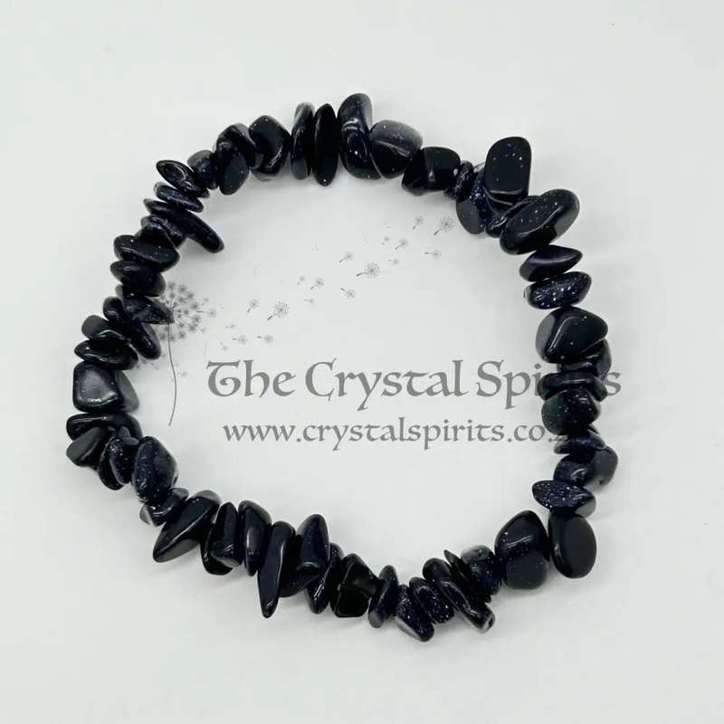 Blue Goldstone Chip Crystal Bracelet