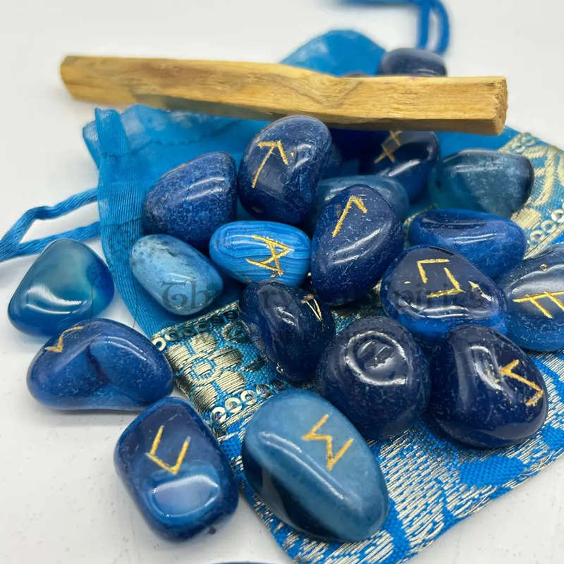 Blue Onyx Rune Divination Kit