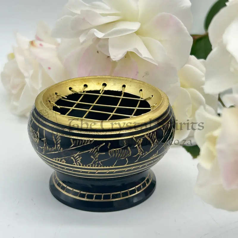 Brass Black  Resin Incense Burner