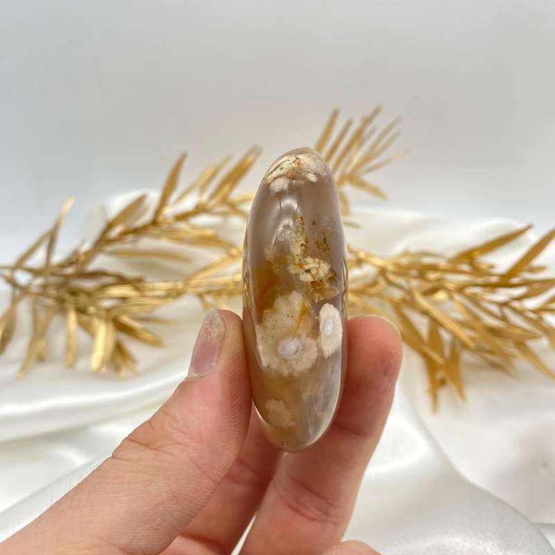 Peace and Passion Flower Agate Oval