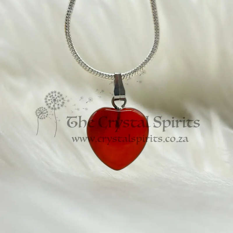Carnelian Crystal Heart Pendant