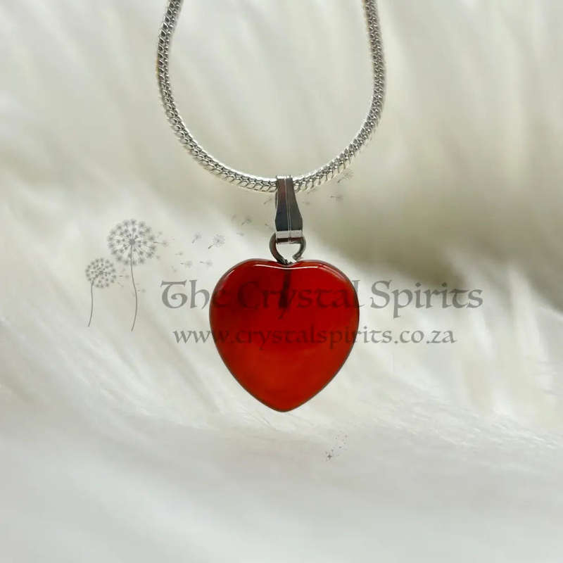 Carnelian Crystal Heart Pendant