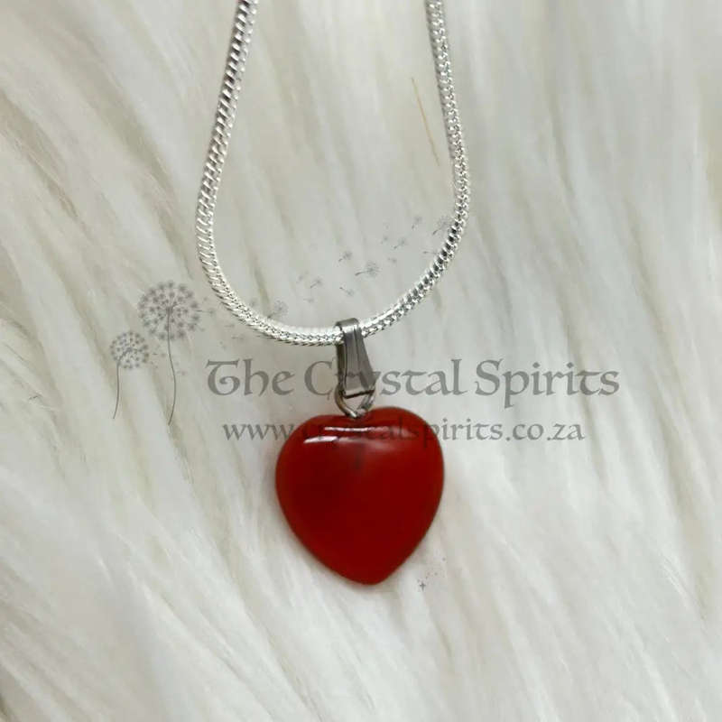 Carnelian Crystal Heart Pendant