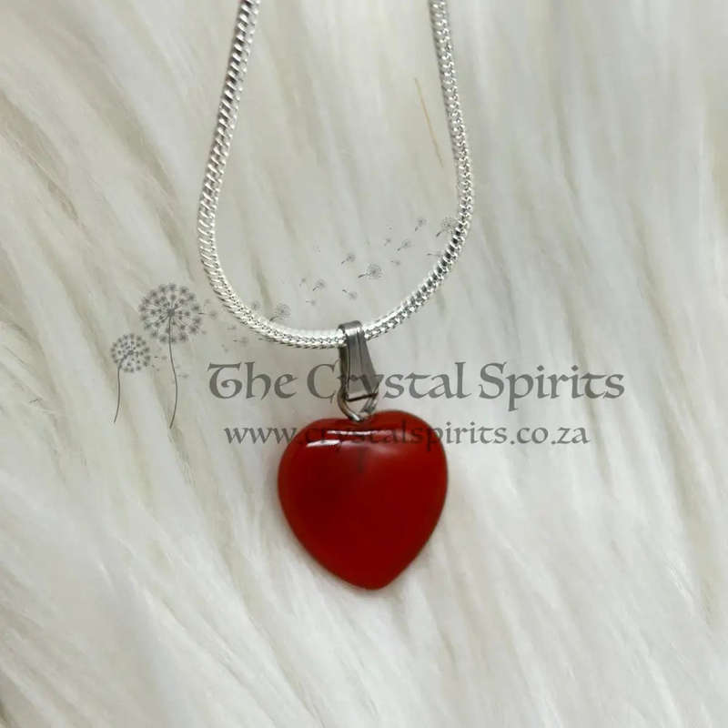 Carnelian Crystal Heart Pendant