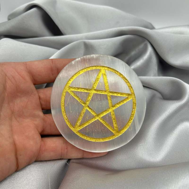 Pentacle Selenite Charging Plate
