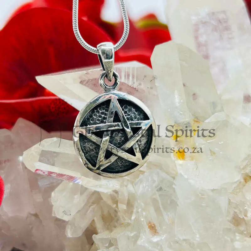 Circle Pentacle Sterling Silver Pendant
